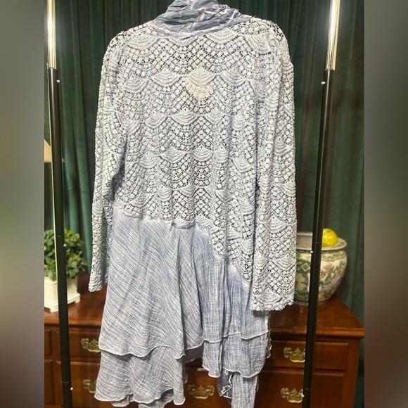 Simply Couture Blue Textured Cardigan - Picture 3 of 4